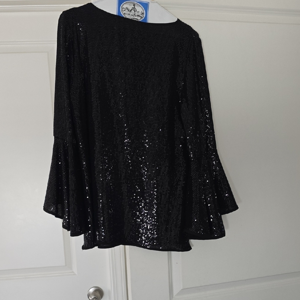 Vince Camuto Black Sequin Blouse